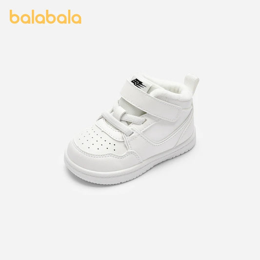 Balabala Low - top Boots Boys and Girls 2025 New Pure White Canvas Shoes