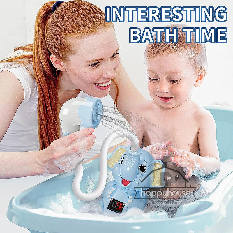 Éléphant électrique pour le bain – Jet d'eau et thermomètre amusants pour les tout-petits