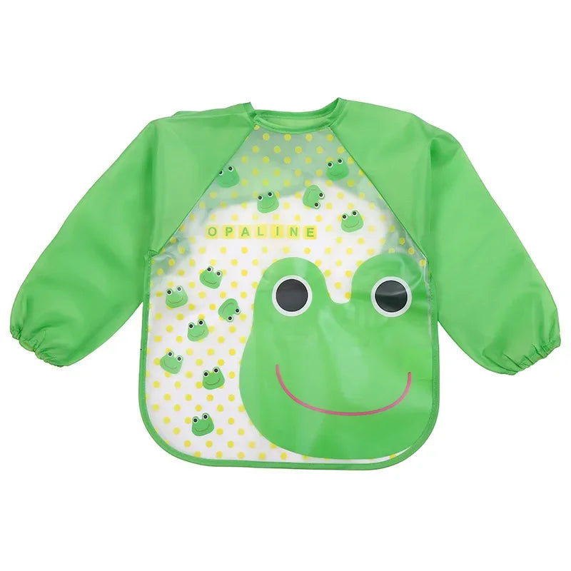 Bavoir-salopette imperméable à manches longues pour bébé