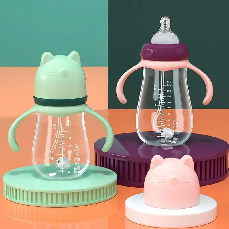Ensemble de biberons avec poignée, tétines en silicone sans BPA