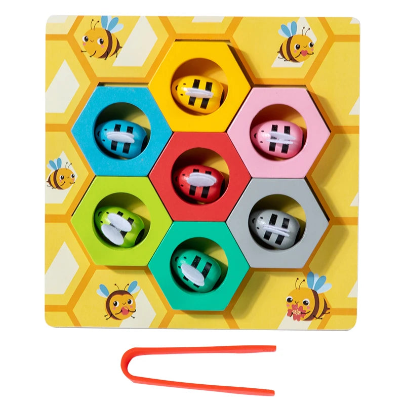 Montessori Bee Clip Beads Toy – Color & Fine Motor Skill Trainer