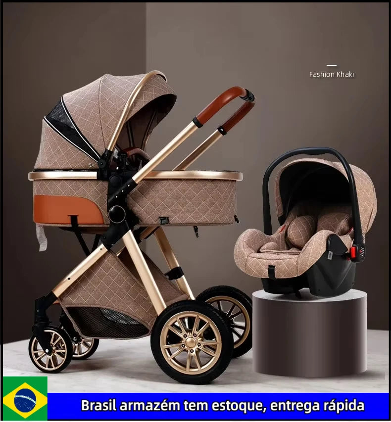 2025 High Landscape 3-in-1 Luxury Baby Stroller & Carriage – Infant Cradle