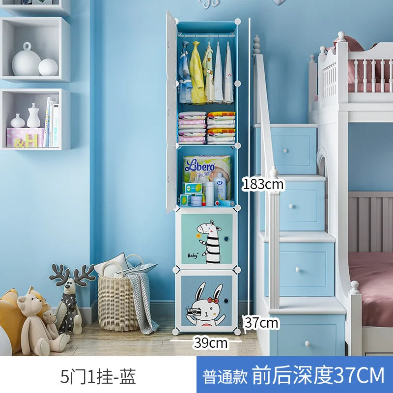 Armoire enfant en plastique – Étagères cubiques et rangement pour vêtements