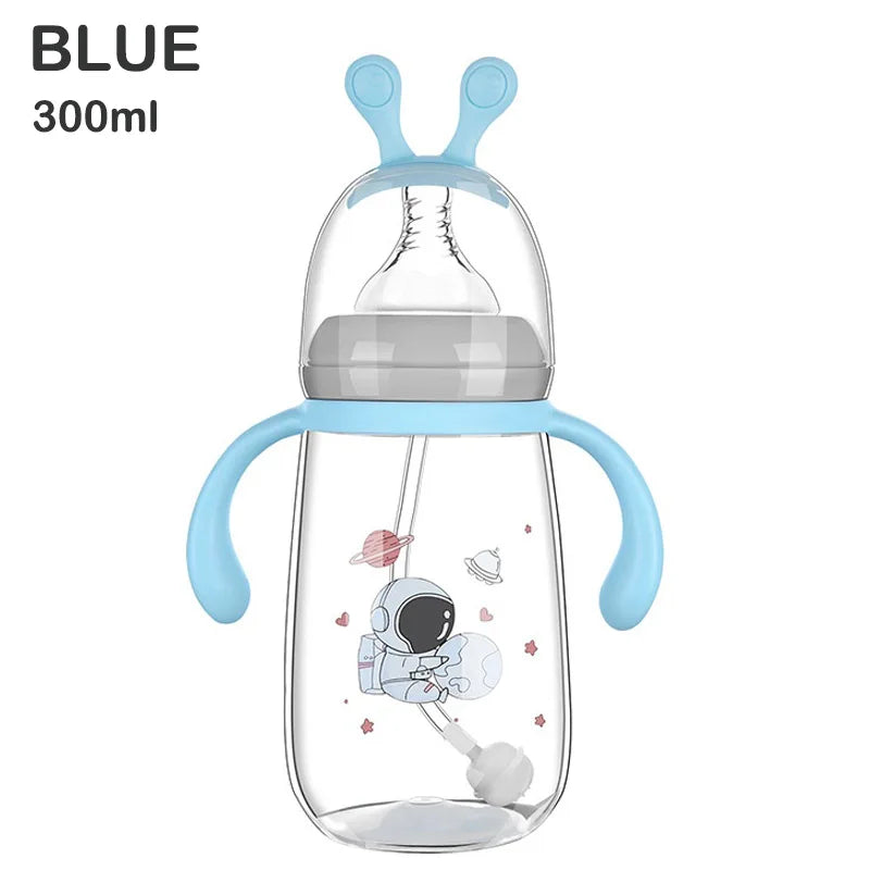 Cartoon Baby Feeding Bottle – 180ml/300ml, Safe & Durable
