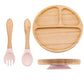 Baby Dinnerware – 3PCS Bamboo Plate & Suction Tableware