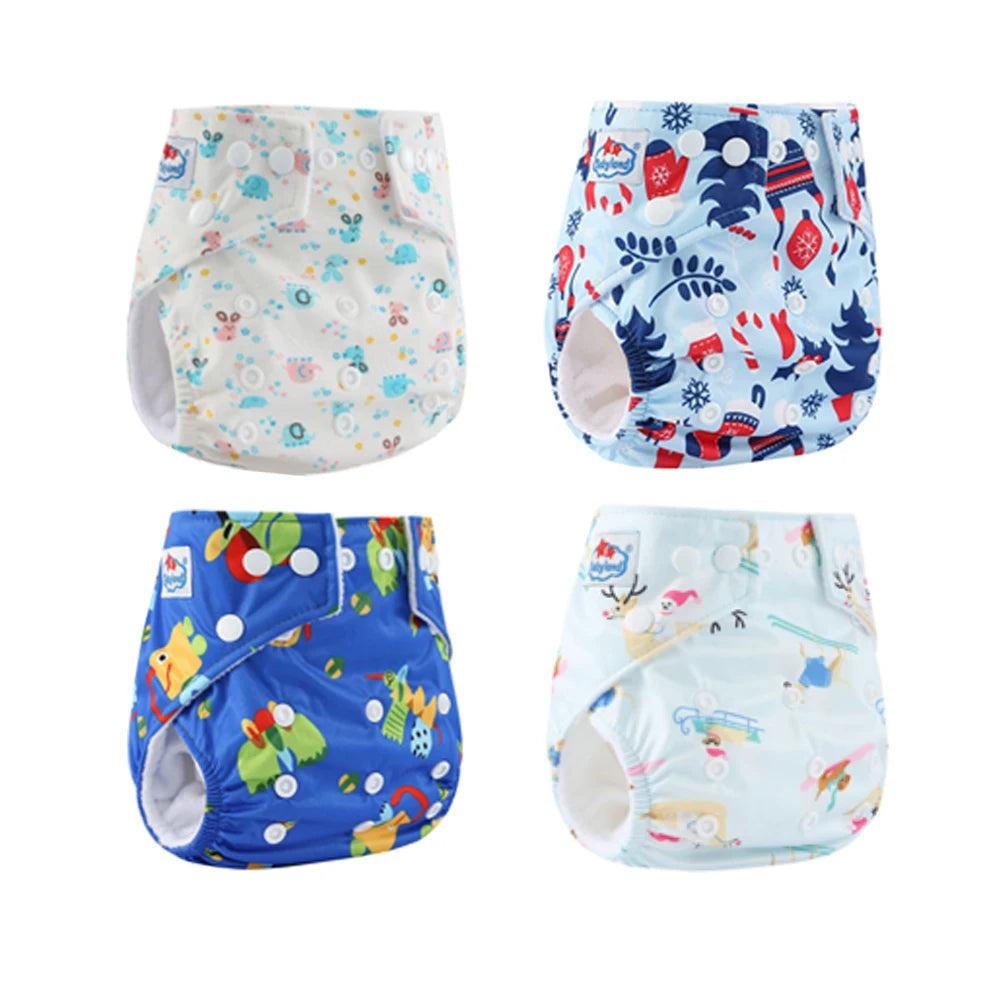 Couches lavables Babyland – Lot de 4, imperméables et écologiques pour peaux sensibles