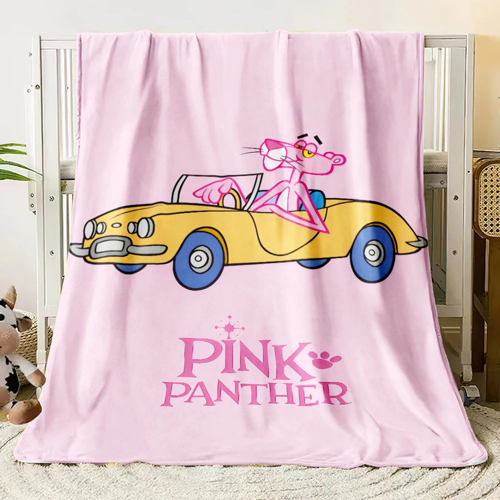 MINISO Pink Panther Flannel Blanket Suitable for Bedroom, Iving Room,sofa,student Nap,office Nap,camping Trip,children's Gift