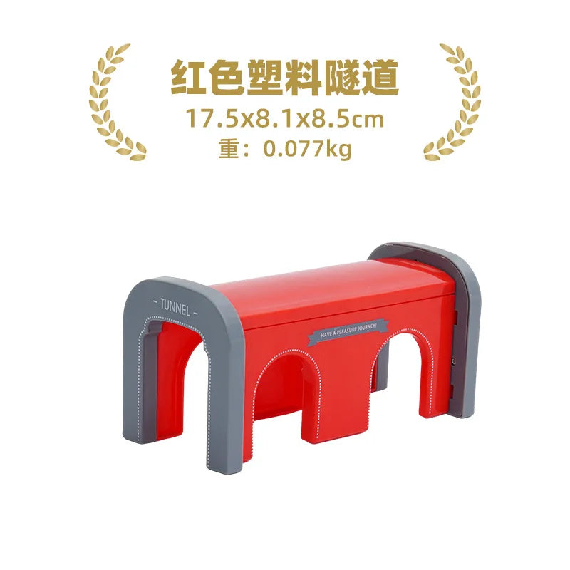 Wooden Train Track Set – Racing, Bridges & Tunnel Accessories Toy