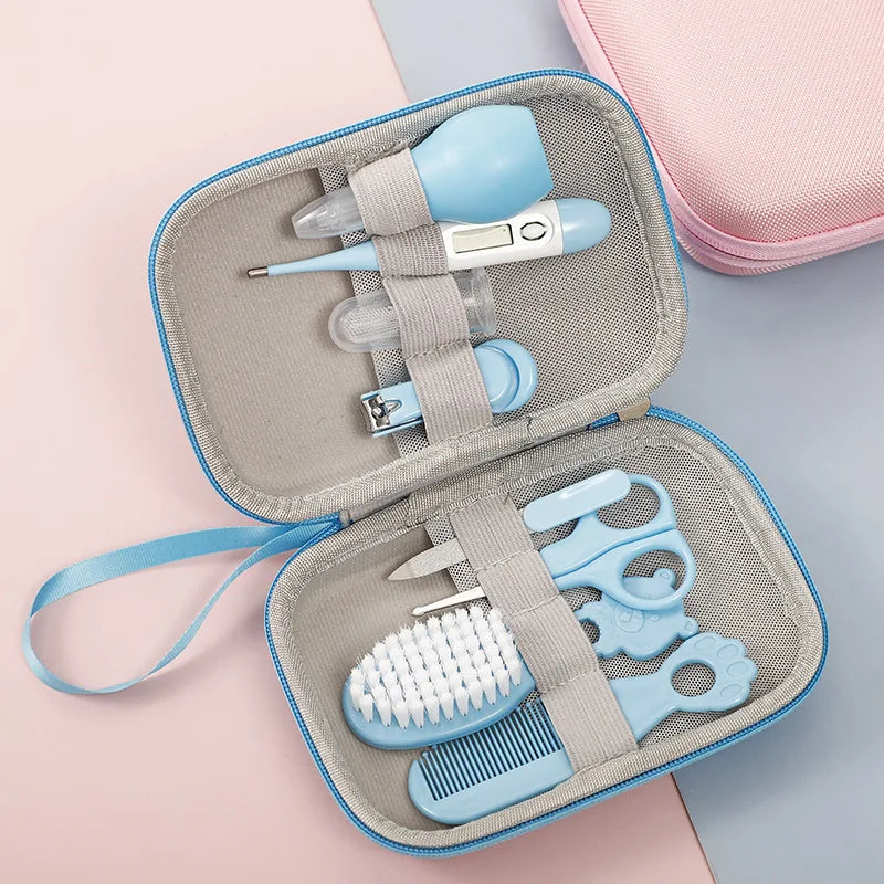 Coffret de soins mère-bébé 8 pièces – Thermomètre, coupe-ongles et produits essentiels