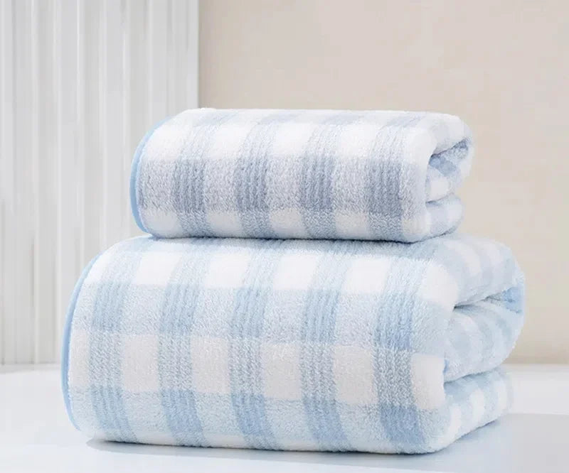Japanese Minimalist Cotton Bath Towel – Thick, Soft & Absorbent Parent-Child Set