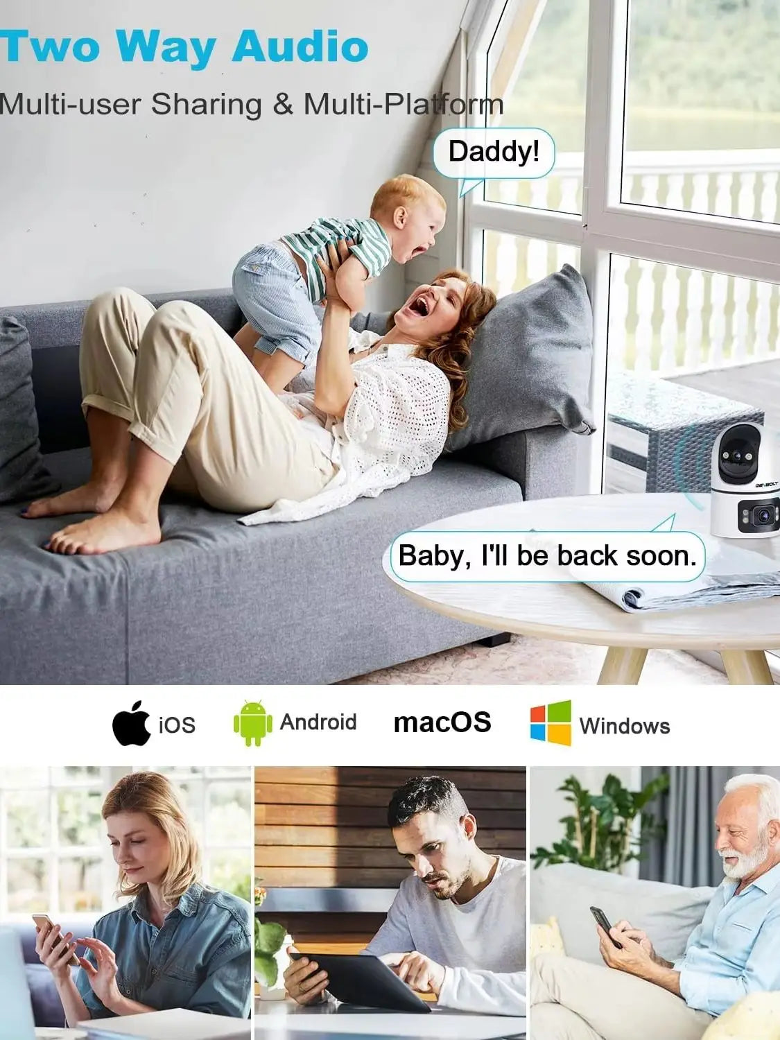 WiFi Home Surveillance GENBOLT 360° IP Camera