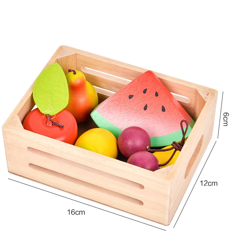 Ensemble de jeu en bois pour desserts et aliments – Amusant et Montessori !