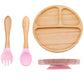 Baby Dinnerware – 3PCS Bamboo Plate & Suction Tableware