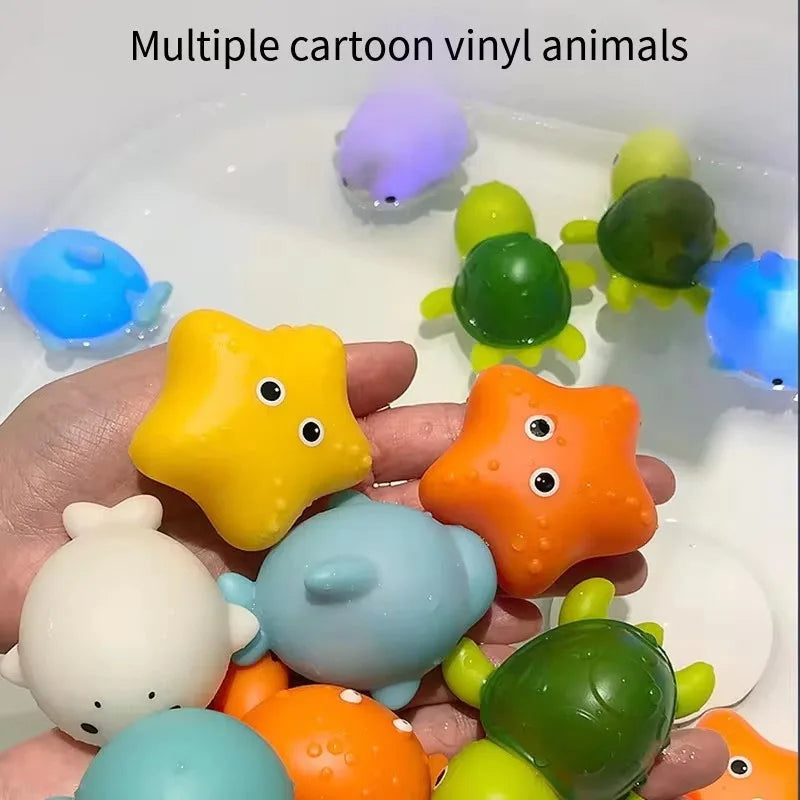 9pcs Floating Light-Up Animal Bath Toys for Kids