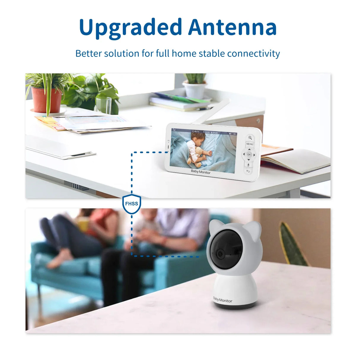 BABY5 Wireless Baby Monitor 720P HD PTZ Audio Video