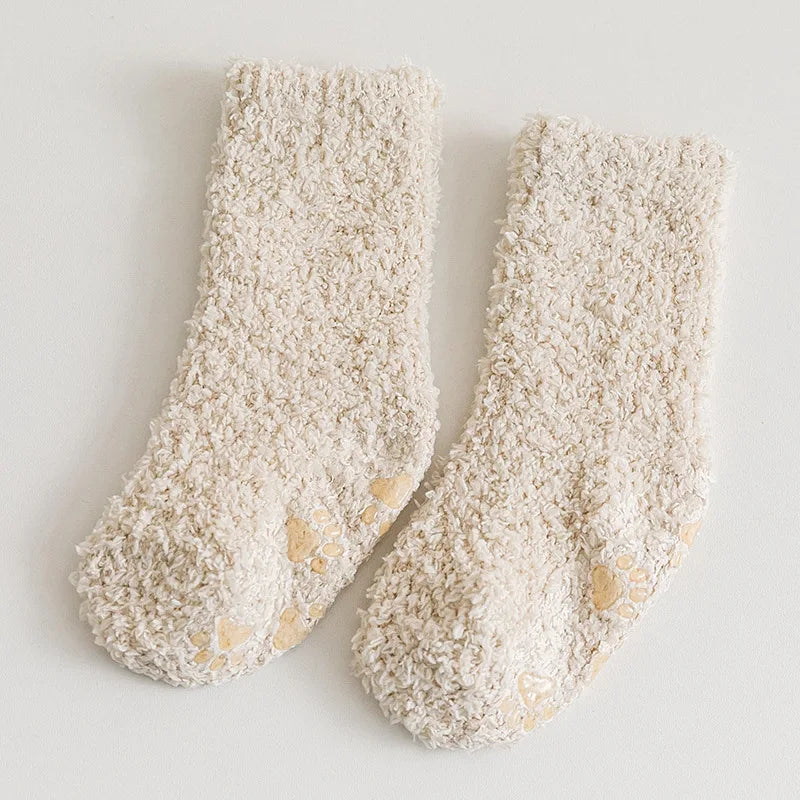 Non-Slip Plush Coral Fleece Socks