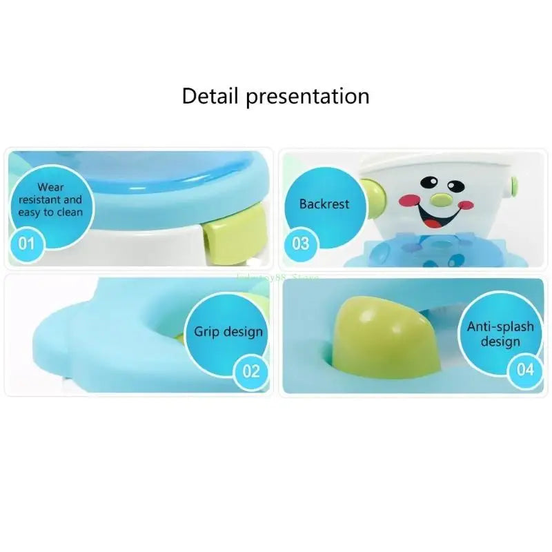 Pot de bébé portable 3 en 1 à motifs de dessins animés – Chaise d'apprentissage et siège de toilette