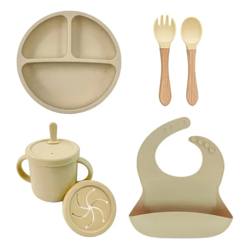 Kit d'alimentation pour bébé – Assiette à ventouse, tasse et couverts