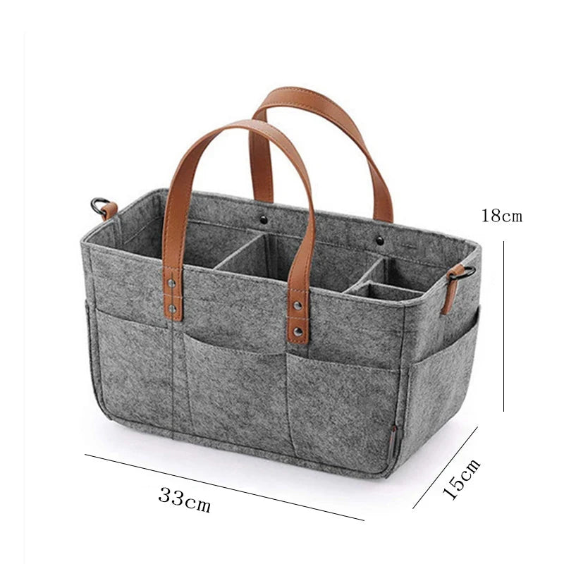 Panier à couches pliable en feutre – Organisateur pour bébé, idéal pour la voiture, la chambre et les voyages