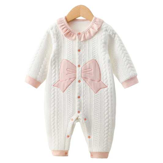 Somenie Baby Pure Cotton Onesie Fall And Winter Cute Clip Cotton Models Newborn Boys  Girls Clothing  Baby Warm Jumpsuit