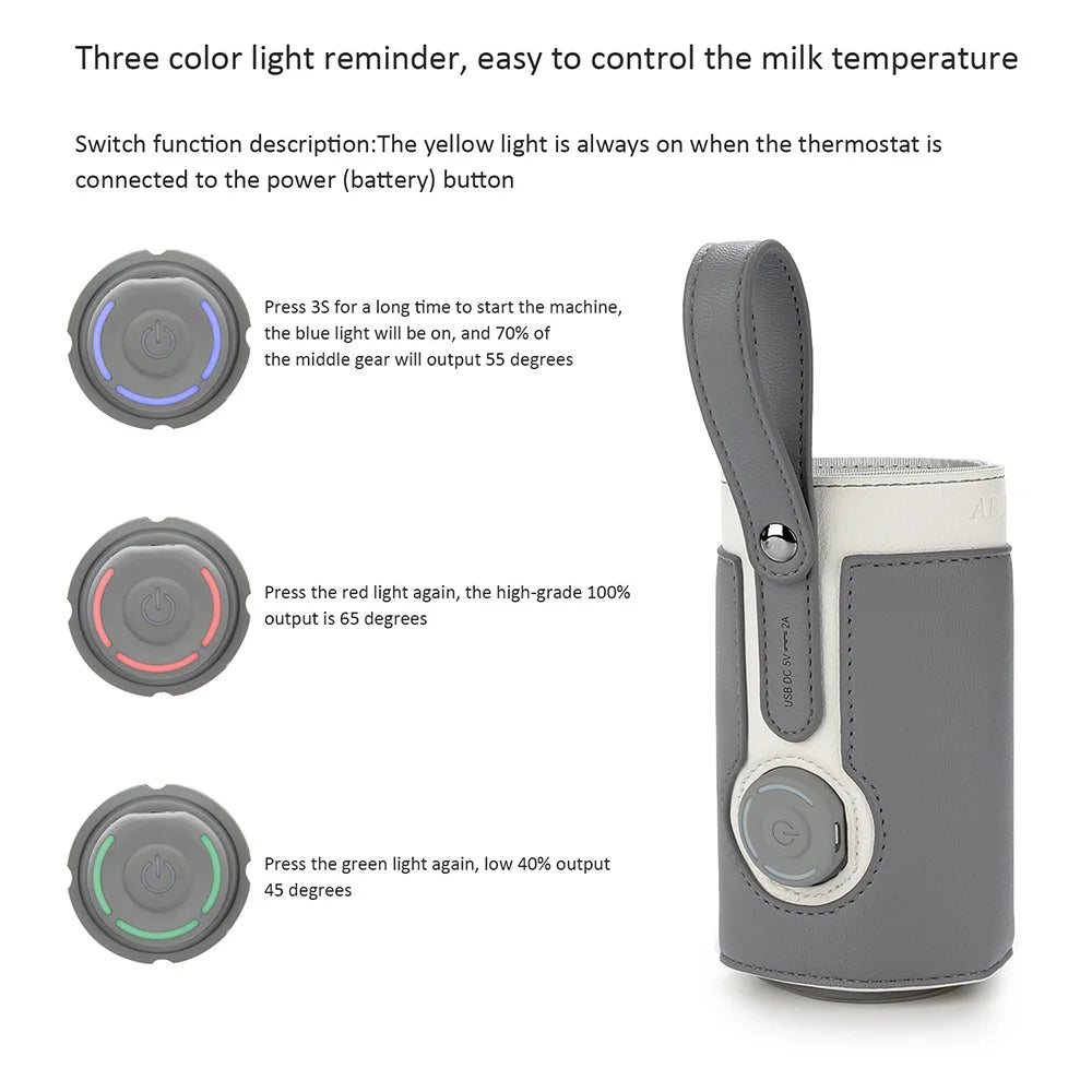 USB Milk Bottle Warmer | Stroller-Friendly Portable Baby Feeding Heater