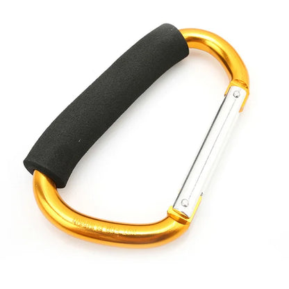 Large Aluminum Carabiner Stroller Hooks – D-Ring Organizer Clip