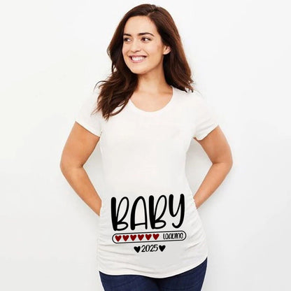 T-shirt de maternité « Bébé en route pour 2025 » – Annonce de grossesse