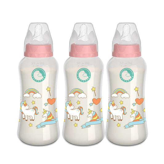 3PCS Baby Feeding Bottles – 150/240ml, Wide Mouth, BPA-Free Newborn Set