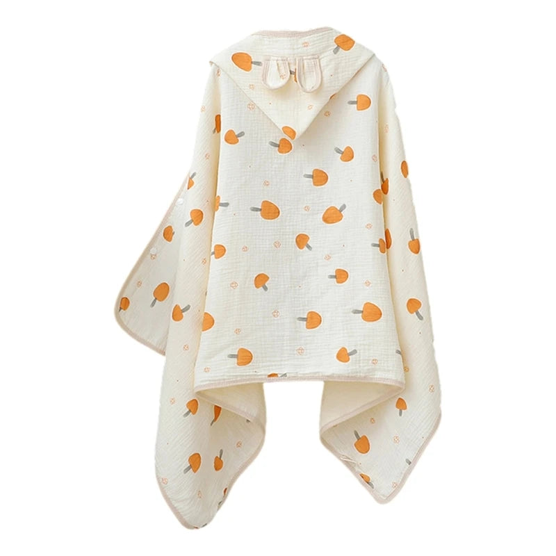 Serviette de bain bébé à capuche en coton doux – Peignoir poncho oreilles de lapin