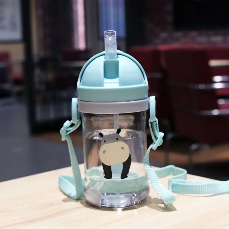 Gobelet/biberon pour enfants de 350 ml avec paille et bille de gravité, grand diamètre