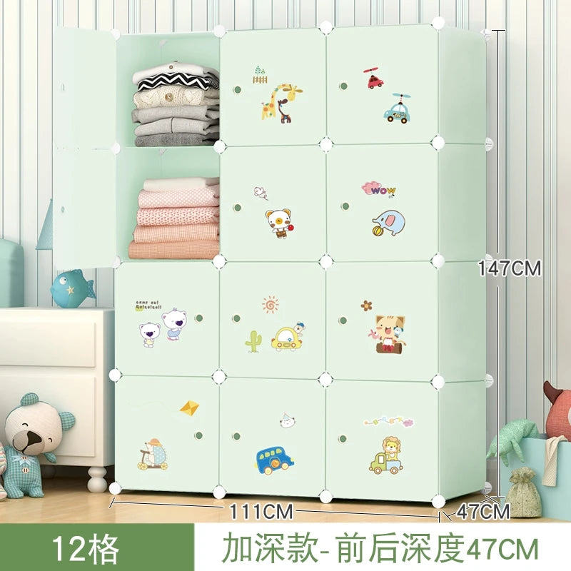 Armoire en plastique pour enfants – Organisateur de vêtements moderne et minimaliste