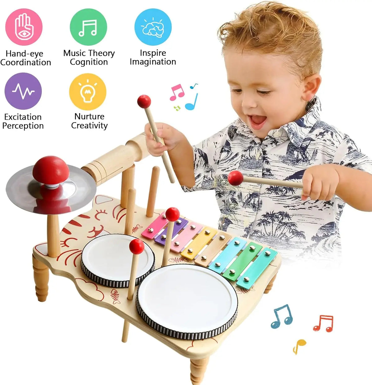 Wooden Music Toy – Drum, Play & Learn!