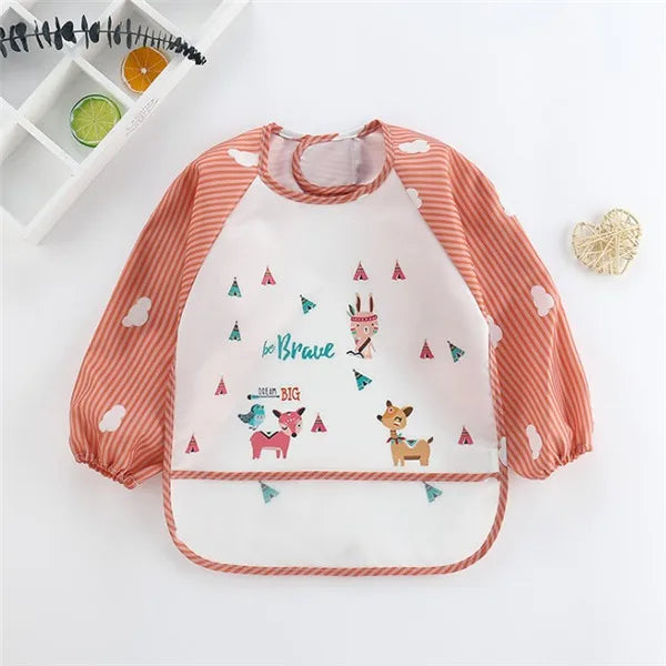 Blouse imperméable à manches longues pour l'allaitement et les activités artistiques de bébé (1-3 ans)