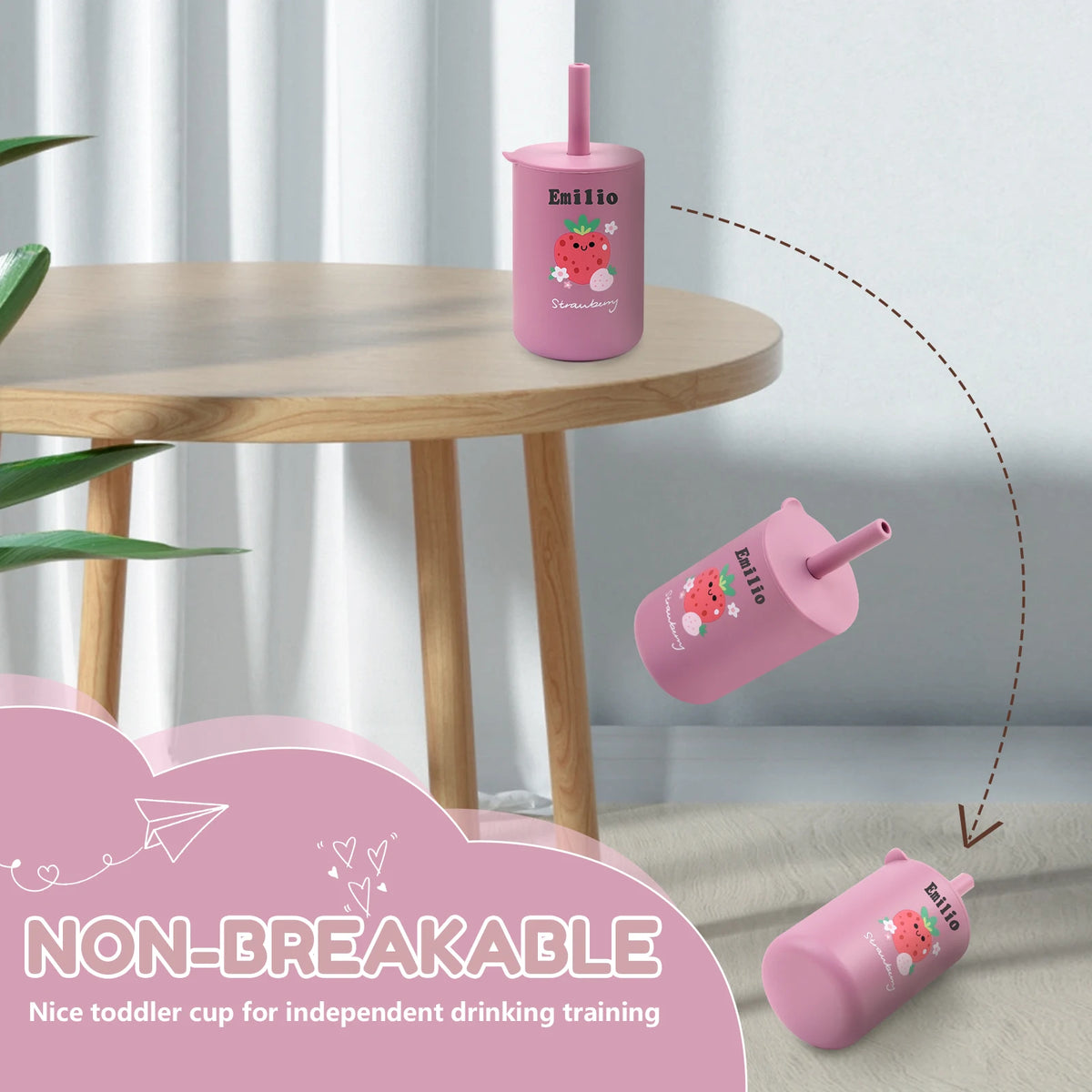 Biberon pour tout-petits – Gobelet à paille en silicone pour enfants