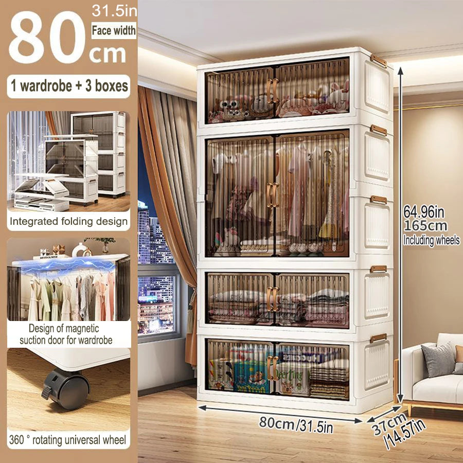 Home Storage Cabinet – Foldable Wardrobe Organizer