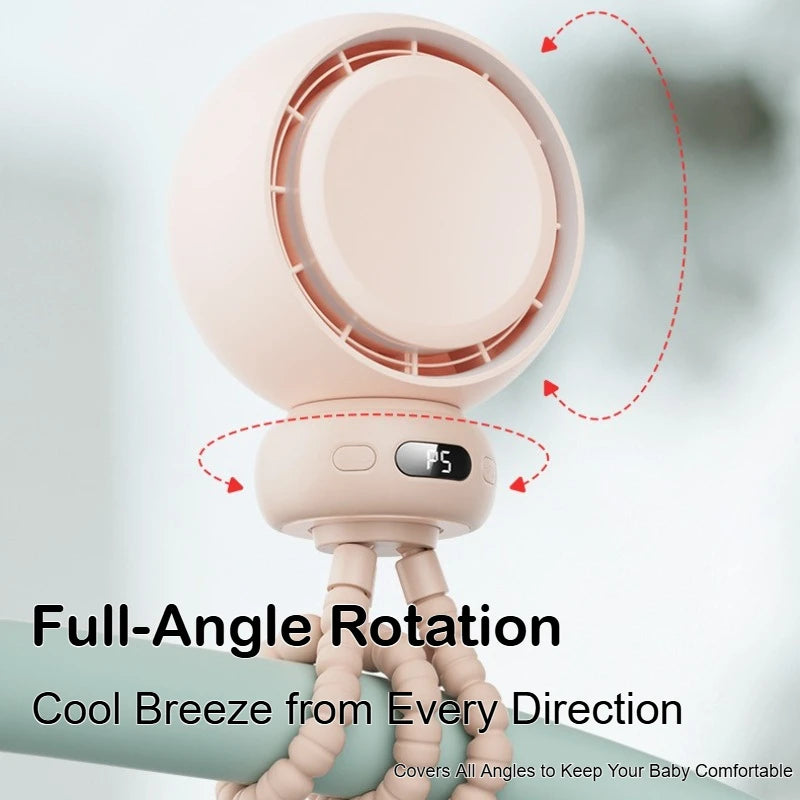 Ventilateur pour poussette sans pales avec LED – Silencieux et rechargeable (3600 mAh)