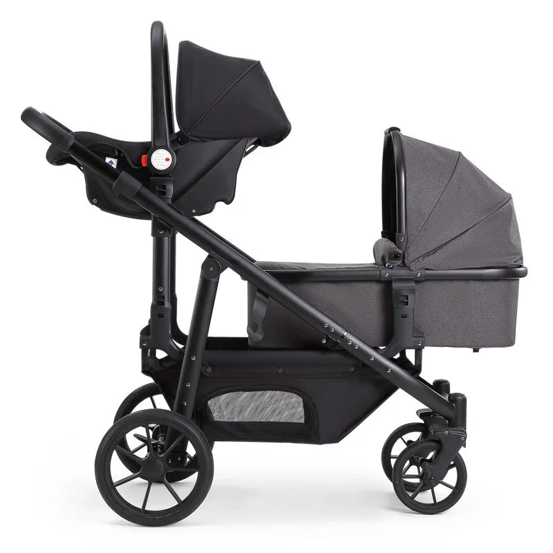 Luxury Twin Baby Stroller – High-Quality Double Poussette with 1-Year Warranty