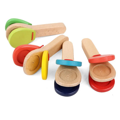4PCS Wooden Castanets – Rhythm Fun for Kids!