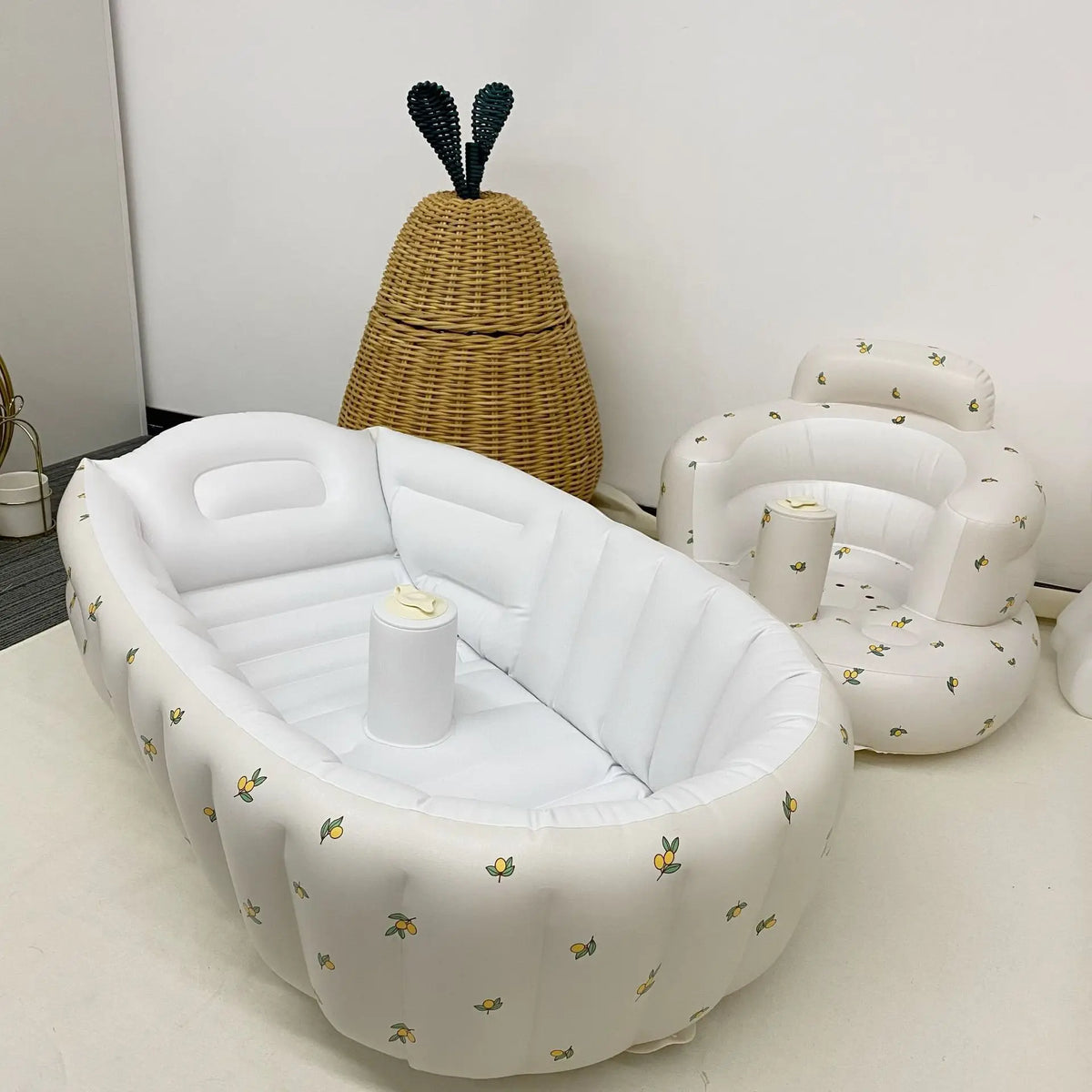 Inflatable Baby Bathtub & Chair – Portable Toddler Seat with Back Support