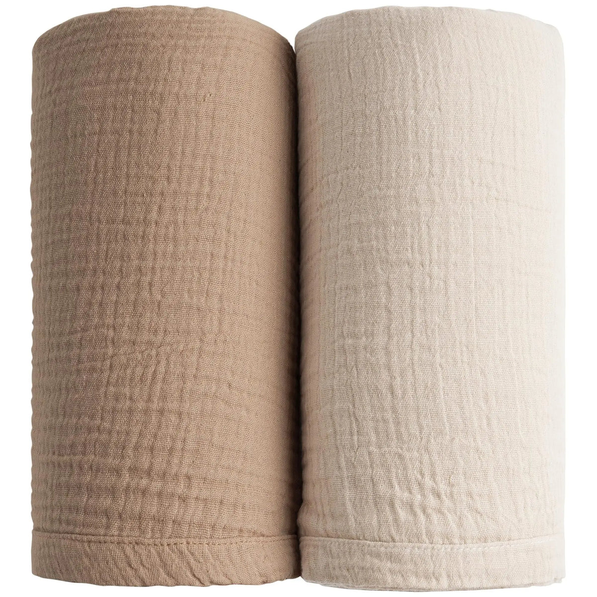 Ensemble de 2 couvertures d'emmaillotage pour bébé, en mousseline de coton doux, idéales pour accueillir un nouveau-né ou pour la poussette. Accessoires pour bébé.