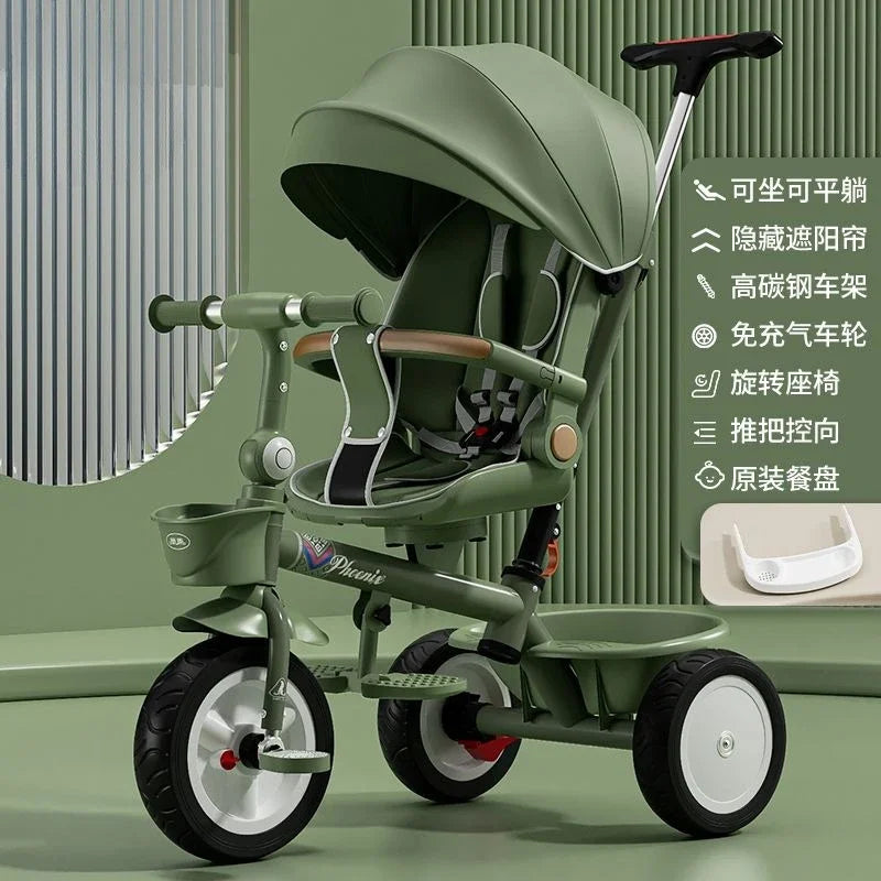 Premium Baby Tricycle (1–6 Years) – Parent Push, Adjustable Seat & Canopy