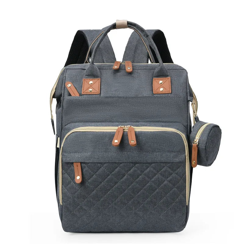 Sac à dos 35 L pour maman – Lit pliant, imperméable, chargement USB et sangle pour poussette