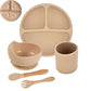 Baby Suction Plate Set – 5P Silicone Bowl, Cup & Utensil