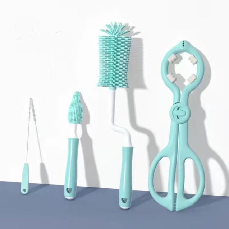 Kit de nettoyage en silicone à 360° | Brosse pour biberons, tétines et pailles