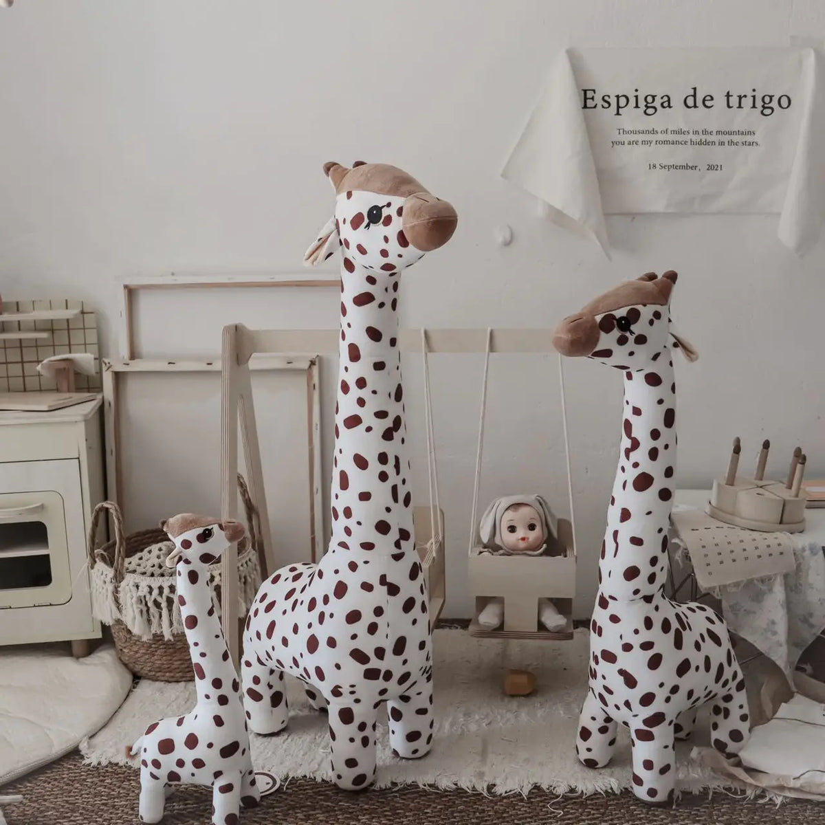 Poupée girafe – Compagnon de sommeil et cadeau pour nouveau-né