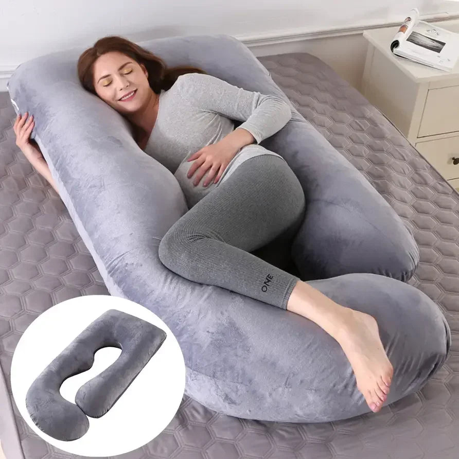New Minky U-Shaped Pregnancy & Nursing Body Pillow – Full Maternity Support