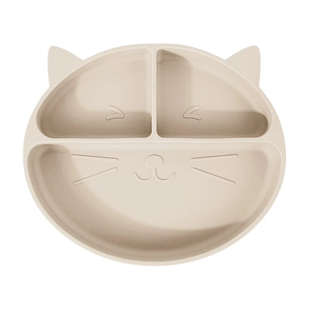 Ensemble repas pour tout-petits – Assiette et bol antidérapants en silicone à motifs.