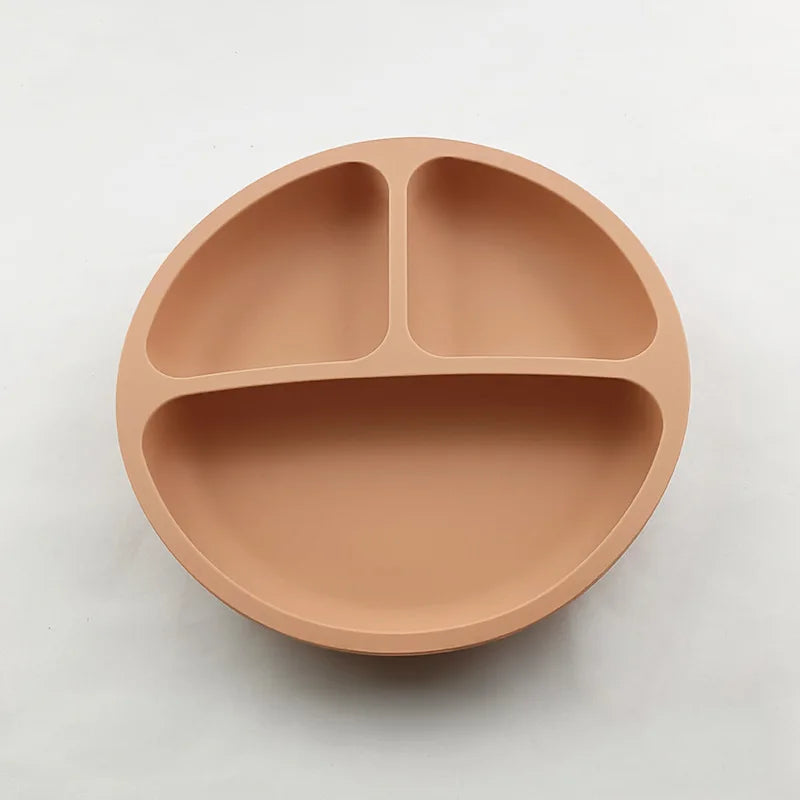 Assiette à ventouse en silicone pour bébé – Bol avec visage souriant