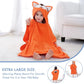Serviette de bain à capuche pour enfants MICHLEY Fox – Peignoir poncho en coton (2–6 ans)