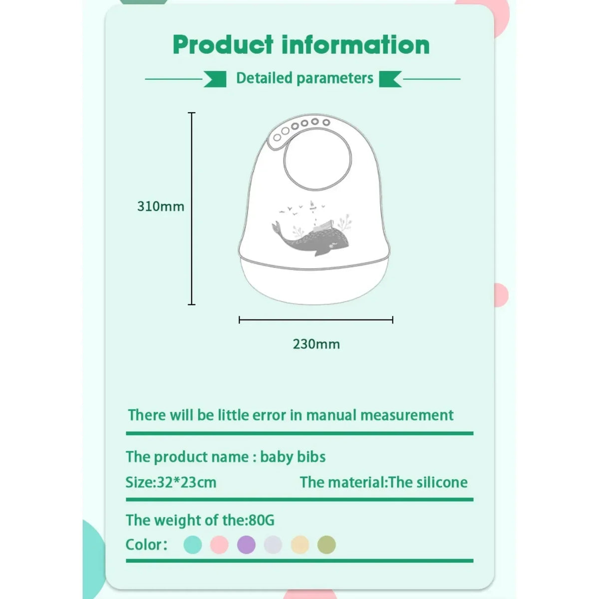 Baby Essentials – Soft Cartoon Silicone Bib with Pocket